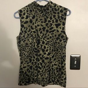 Impressions Lifestyle Leopard No-Sleeve Blouse